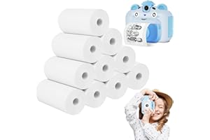 NVIYAM 10 rollos de papel térmico, 57 mm x 30 mm x 8 m, para cámara infantil y mini impresora, papel blanco para impresora térmica