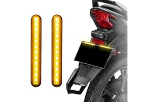 evermotor 12 V, 12 diod LED, z certyfikatem E, uniwersalne oświetlenie tablicy rejestracyjnej, mini wodoszczelne IP68, do skuterów, ATV, pojazdów off-road, bursztynowe listwy świetlne, 2 sztuki
