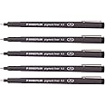 Staedtler 0.3 mm Pigment Liner Fineliner Sketching Drawing Drafting Pens Pack of 5