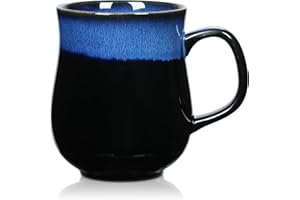 RELEDESA 800ml Bardzo Duży Ceramiczny Kubek do Kawy z Dużym Uchwytem, 28Oz Ręcznie Szkliwiony Jumbo do Herbaty, Biura i Domu, Bezpieczny w Kuchence Mikrofalowej i Zmywarce (Gwiaździsty Niebieski)