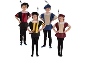 Charlie Crow Elizabethan Tudor - Juego de chaqueta y sombrero para niños (cuatro colores)