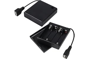 AEDIKO 2pcs 4 AA Battery Holder USB Switch 6V USB Female Socket 4 x 1.5V AA Battery Case Box Holder On/Off Switch for RC Cars LED Light