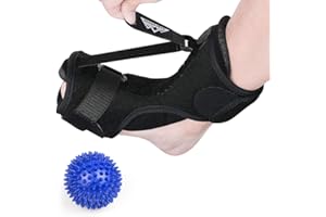 supregear Plantar Fasciitis Night Splint, Adjustable Plantar Fasciitis Brace with Spiky Massage Ball, Breathable Plantar Fasciitis Support for Flat Feet Achilles Tendonitis Heel Ankle Foot Pain