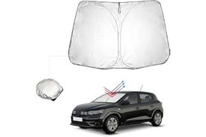 BIBIBO Dacia Sandero Couverture de Pare-Brise de Voiture Compatible avec Dacia Sandero III Hatchback/Stepway III Crossover 2021-2023, Pare-Soleil de Voiture pour Pare-Brise Avant Pliable