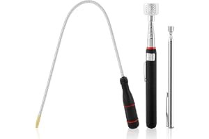 Greluma 3-STYCK Teleskopisk magnetisk pickupverktygssats - Utdragbara magnetiska pickupverktyg, Flexibel böjbar fjädermagnetpinne