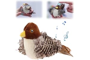 kailisi Katzenspielzeug Vogel Fliegt Elektrisch, 2025 Neuestes Interaktives Katzenspielzeug Elektrisch mit Vogelrufe Simulieren, Plüsch Zwitschernder Vogel Katzenspielzeug für Katzen Welpen (C-1Pcs)