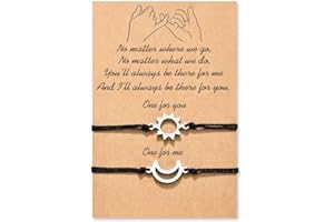VGWON Braccialetti Amicizia Creativo, Bracciale Coppia, Regalo per la Sorella, Migliore Amica, Fidanzato e Fidanzata, 2 Braccialetti di Corrispondenza Fatti a Mano