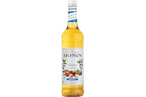 MONIN Premium Hazelnut Sugar Free Syrup 1L for Coffee and Cocktails. Vegan-Friendly, 100% Natural Flavours and Colourings. Sugar-Free Hazelnut Coffee Syrup