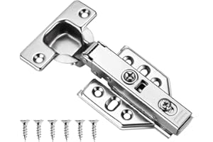 ZiYuya 4 bisagras de gabinete de cierre suave, bisagras extraíbles para armario de cocina, bisagras de puertas de armario ajustables autosilenciosas, bisagras de muebles baño(superposición completa)