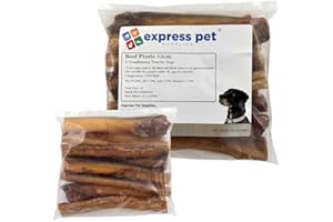 Express Pet Supplies 10 x 15cm (6-7") Inch Premium Thick Bulls Pizzles Bully Dental Sticks Dog Treat Chews