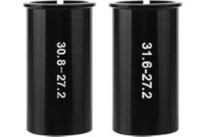 Fulushou 2 PCS Seat Post Adapter Bike Aluminum Alloy Bicycle Seatpost Tube Adapter Reducing Sleeve for Mountain Bike Road Bike Travel Bike Black (31.6mm Turn 27.2mm/30.8mm Turn 27.2mm)