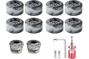 Folpus Lot de 8 Roues de Patin à roulettes avec Roulements Installés Quad Wheels pour Patinage à Double Rangée et Planche à roulettes à L'extérieur Ou à L'in