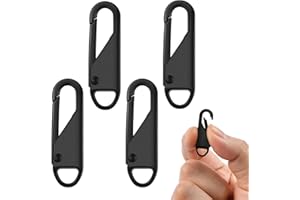 HOTUT Zipper Pull, 4 PCS Detachable Universal Zipper Tab Pullers, Metal Zipper Gripper Mend Fixer, Handle Zip Slider Extender, for Luggage Clothing Jackets Backpacks Boots Purse Coat