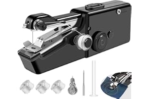 BEMKUUFGLI Handnähmaschine Tragbare, Schnelles Nähen Mini Nähmaschine für Anfänger Nähmaschinen mit Spulen für Zuhause, Reisen und DIY, Nähmaschinen mit Zubehör, Handnähmaschine mit Unterfaden für Stoffe