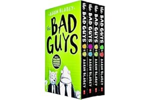 The Bad Guys Episodes 1-8 Collection 4 Books Set by Aaron Blabey (Bad Guys/Mission Unpluckable, Furball Strikes Back/Attack of the Zittens, Intergalactic Gas/Alien, Do-You-Think-He-Saur-Us/Superbad)