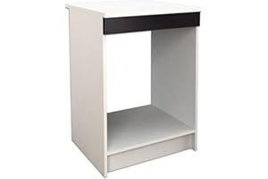 BERLIOZ CRÉATIONS Berlioz Creations PRIMA PG6BFN Unterschrank für Küche mit Arbeitsplatte für Einbaubackofen, 1 Dekorsockelleiste, in glänzendem Schwarz, 60 x 60 x 85 cm, 100 Prozent französische Herstellung