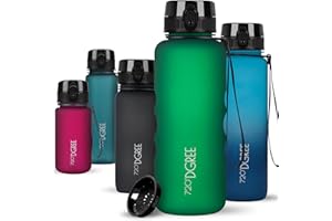 720°DGREE Butelka do picia 1,5 litra "uberBottle" softTouch +Sitko - Bez BPA - Duża butelka na wodę do siłowni, fitnessu, treningu, sportu, na zewnątrz - Butelka sportowa z Tritan - Lekka, odporna