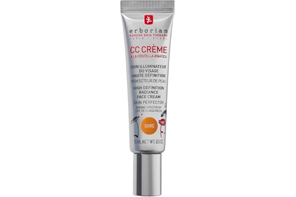 Erborian - CC Crème con Centella Asiática - Crema Facial Iluminadora de Alta Definición y Maquillaje - Protección Solar SPF 30 - Cosmética Coreana - Porcelain 40ml