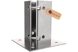 GeZu Impex Regolabile Supporto per Palo da Fissare 100 x 100 mm Zincato a caldo Staffa Base per Palo Staffa Quadrata per Piede Recinzione Scarpa per Palo da Fissare