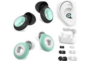 JINYJIA Ohrstöpsel zum Schlafen 2 Paars, Wiederverwendbare Silikon Weicher Ohrstöpsel Schlafen, Lärm Ohrenstöpsel Gehörschutz, Geräuschreduzierung um 27 dB, Auch für Reisen, Lernen, Konzentration