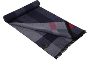 Prettystern longue Écharpe chaude en soie pour hommes effet velours brossé