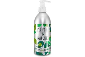 Bouteille Rechargeable en Aluminium avec Pompe, Faith In Nature, 100% Recyclable, 450ml