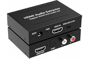 Nouiosa HDMI Audio Extractor Analog L/R RCA Stereo Analogue Audio Adapter mit HDMI Digital to Analogue Signal 4K@30HZ HDMI Audio Splitter für Blu-ray Player, Kabel Boxen, HDTVs, Fire TV, PS5.