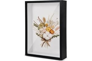 MEGCDTR 3D Shadow Box, 23 x 32 cm Shadow Box Frame, Wooden Photo Frame, Deep Picture Frames Box Display for Crafts Memorabilia Flower Tickets Medal (Black 3CM)