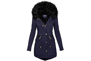 KALORYWEE SUMMER Winter Coats Women Warm Faux Fur Lining Hooded Coat Ladies Plus Size Thicken Jackets Mid-Long Outwear S-5XL KaloryWee