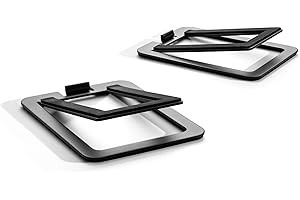 ‎AUDIOENGINE Audioengine DS2M Metalowe stojaki na głośniki para - przechylana stalowa półka na książki stojaki na głośniki do komputera PC, głośniki do gier i głośniki studyjne - czarne (para)