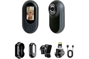 Frelisty Body Cam, Action Cam Compatta 1080P con Microfono, 32GB Incluse, Fissaggio Magnetico, per Casco Moto, Bici, Sport Estremi e Vlogging (Nero)