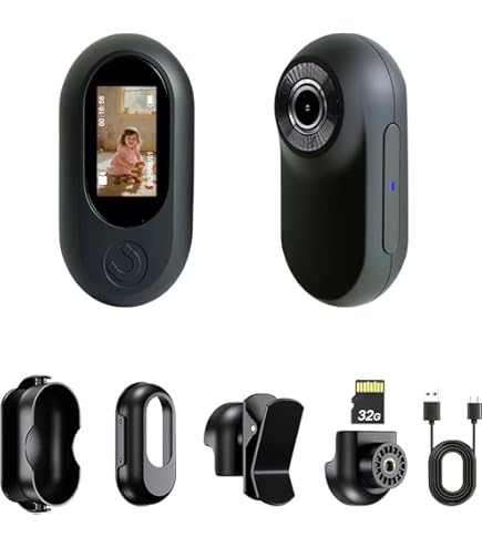 Caméra Corporelle Mini 1080p – Grand Angle 170°, Clip Rotatif 360°, étanche, Pour Vélo, Animaux