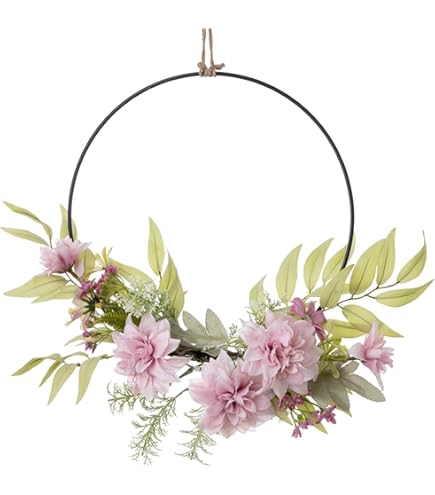 Wooloow Kunstvetplanten Deurkrans – Gouden Metalen Ring Met Touw, 30x60 Cm, Moderne Wanddecoratie Voor Binnen