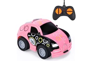 Thedttoy Giocattoli per auto telecomandati 2 3 anni, auto telecomandata 2 3 4 anni, giocattolo per bambini 2 3 4 5 6+ anni telecomando auto giocattolo, compleanno regalo per ragazzi ragazze (Rosa)
