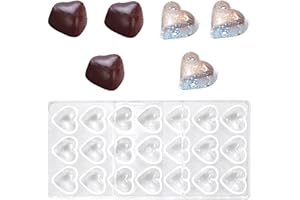 ETERSPR Moule Transparent à Chocolat, Moule à Bonbons en Plastique Transparent, pour Faire des Bonbons Sphériques, du Chocolat, des Collations pour Gâteaux(Forme d'amour)