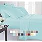 BEVI - Home Super Solid Aqua Blue 144 Tc Microfiber Double King Bedsheet with 2 Pillow Cover -(Plain Aqua Blue)
