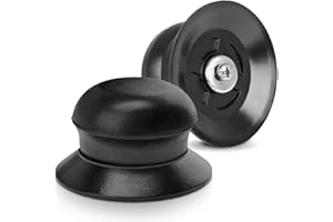 Konzept 11 - Lot de 3 poignées de rechange pour couvercle de casserole - En plastique - 6 cm - Poignées de rechange universelles - Pour couvercles en verre - Noir - Antidérapantes