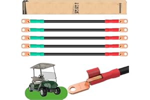 10L0L Golf Cart Battery Cable 4 Gauge for Club Car DS 1995-2022 (48 Volt) Also for Yamaha G2 G8 G9 (36 Volt) Golf Cart Battery Cable with 5 x 36cm Heavy Duty AC/DC Cables