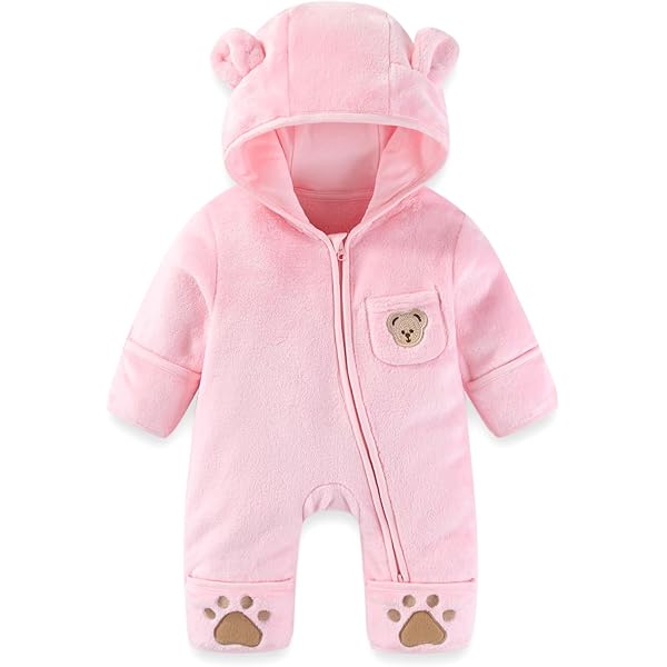 JiAmy baby peuter sneeuwpak, winter romper pak, baby jongens meisjes beer met capuchon en voeten romper sneeuwpak, cartoon rits jumpsuit winter kleding, 3-24 maanden, Groen, 12-18 maanden