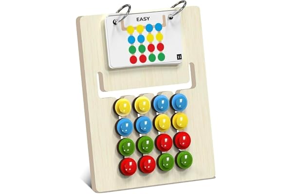 Baby and Fur Colour Coder Montessori Slide Puzzle Game for Kids Color & Pattern Matching Educational Toy Wood & Plastic 16 Pieces Age 3-8 Years Pack of 1