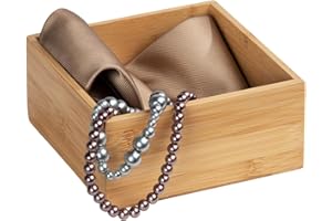 WENKO Depósito de bambú Terra M - repisa para el baño Capacidad: 1.15 l, Bambú, 15 x 7 x 15 cm, natural