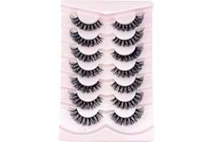 ‎OCHILIMA OCHILIMA Wimpern Russian Strip Lashes Natural Look Eye Lashes False Lashes Wispy D Curly Fluffy 3D Effect Cat Eye Soft Fake Eyelashes Pack 7 Pairs