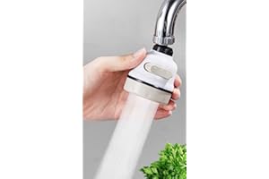 T-SHIN Aeratore per rubinetto girevole a 360°,Booster mobile da cucina,Filtro a prova di spruzzo,Filtro a prova di spruzzo,Tre ingranaggi regolabile rubinetto a risparmio idrico testa ugello grigio