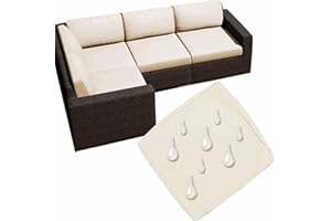 UWOBTN Replacement Outdoor Cushion Covers Waterproof, 50x50 60x60 Garden Sofa Seat Cushion Slipcover With Zipper, Removable Patio Cushion Covers For Indoor Outdoor Rattan Furnitur(Color 2,60x55x10cm)