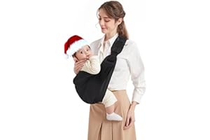 MUMGAROO Tragetuch Baby Hüfttrage, Ergonomischer Tragehilfe für Babys unter 36 Monaten, Kleinkinder bis 15kg, Schwarz