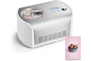 SPRINGLANE KITCHEN SPRINGLANE Gelatiera Elli con compressore autoraffreddante, gelatiera in acciaio inossidabile con contenitore per gelato rimovibile (Argento, 1,2 L)