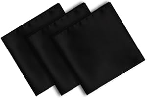 Notoke 3 Stück Einstecktücher für Herren, Klassische Schwarze Einstecktuch Seide, 21 x 21 cm Weiches Einstecktücher, Hochwertiges, für Hochzeiten, Partys, Weihnachten und Vatertage