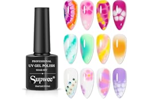 SUPWEE Uniwersalny żel do paznokci Clear Blossom lakier do paznokci kwitnący lakier żelowy kwiat efekt marmuru Nail Art Soak Off żel UV Manicure DIY design paznokci w domu, 1 butelka 10 ml