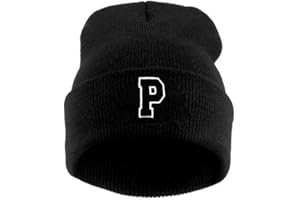 MFAZ Morefaz Ltd Bonnet d'hiver pour Enfants Casquette de Garçon Fille Beanie Enfants Chapeau Bonnet Unisexe A-Z Alphabet (P)