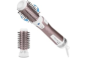 Rowenta CF9540 Brush Activ Premium Care Spazzola Rotante e Asciugante per Volume, 1000 W, per Capelli Corti e Lunghi, Styler con 2 Spazzole in Ceramica, Doppio Generatore di Ioni e Setole Naturali